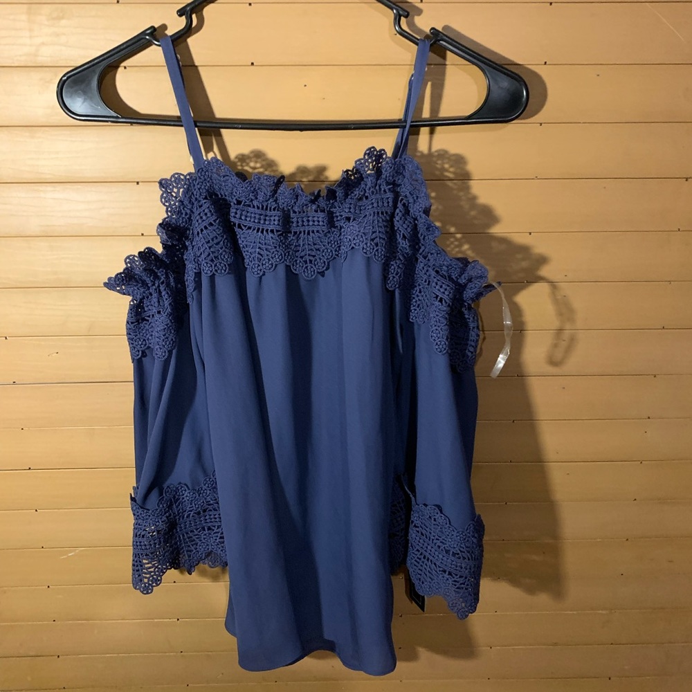 Nwt A.byer off shoulder blue top